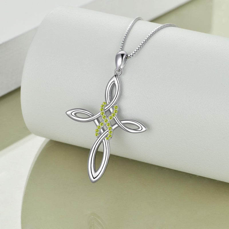 LUHE Celtic Knot Cross Necklace Sterling Silver Polished Religious Infinity Love Irish Celtics Jewelry Gifts for Women - Image 5